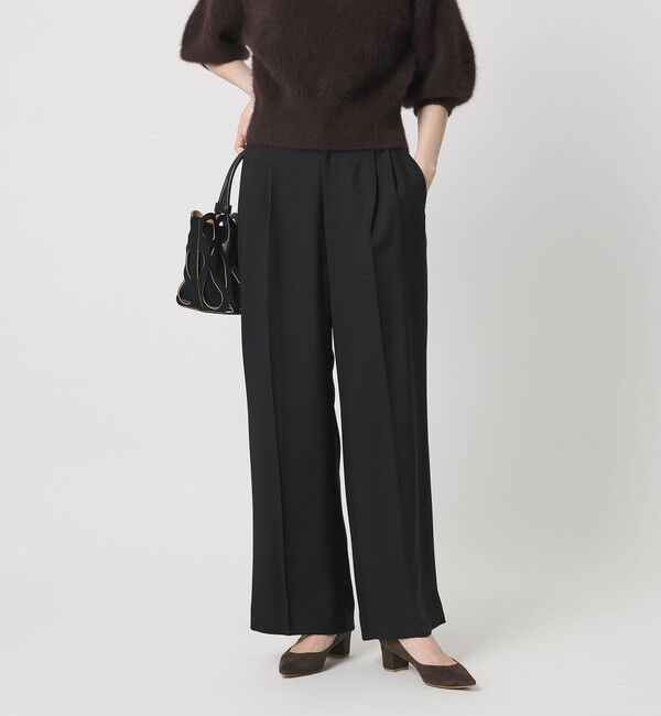 UNITED ARROWS「2タック ワイドパンツ‐UVカット 接触冷感 吸水速乾 帯電防止 ウォッシャブル‐」|チノ|