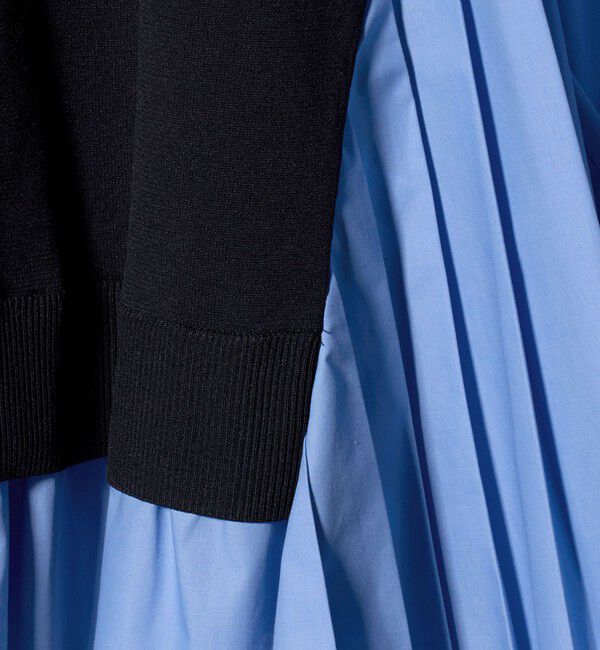 UNITED ARROWS「プリーツ コンビ ニット ブラウス ‐ウォッシャブル‐」|シャツ・ブラウス|