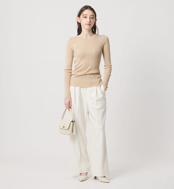 UNITED ARROWS「シルク リブ クルーネック ニット」|ニット・セーター|