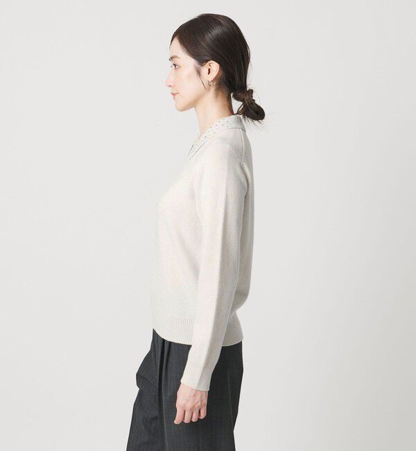 UNITED ARROWS「ラインストーン ポロ ニット」|ニット・セーター|