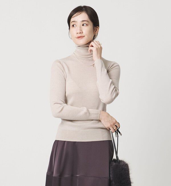 UNITED ARROWS「リブ タートルネック ニット」|ニット・セーター|NATURAL