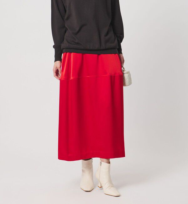 UNITED ARROWS「サテン コクーン スカート ‐ウォッシャブル‐」|スカート|RED