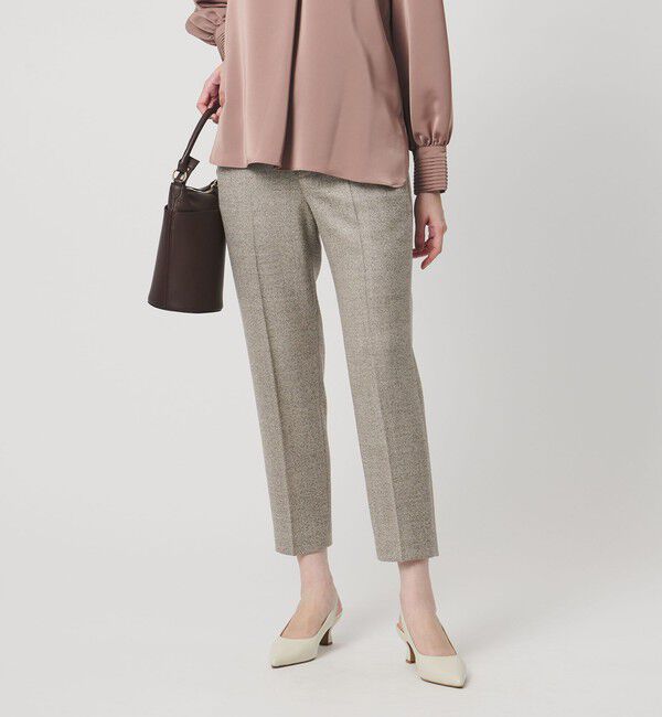 UNITED ARROWS「MOKU ３カラー ツイードライク スリムパンツ」|スラックス|BEIGE