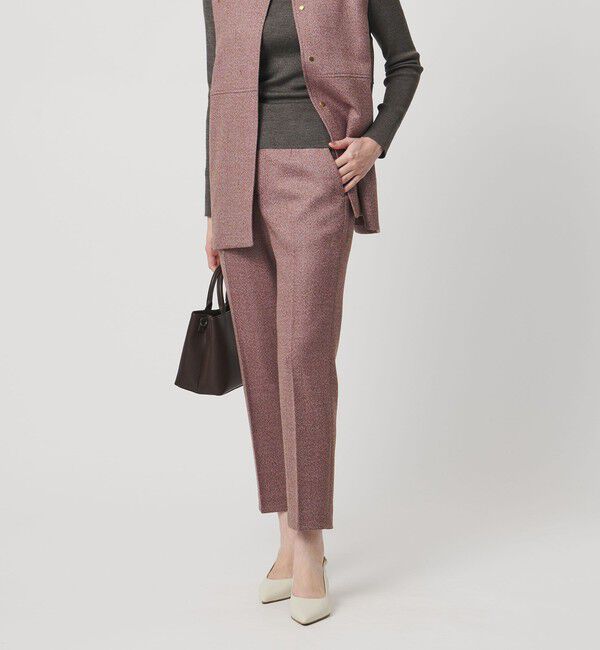 UNITED ARROWS「MOKU ３カラー ツイードライク スリムパンツ」|スラックス|DK.BROWN