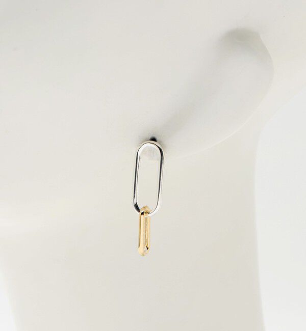 UNITED ARROWS「＜PHILIPPE AUDIBERT＞OVAL コンビカラー ピアス」|ピアス|