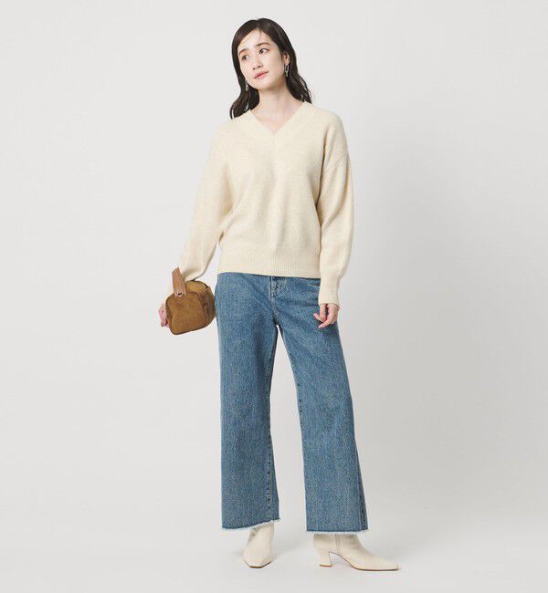 UNITED ARROWS「フォックス ウール ラメ Vネック ニット」|ニット・セーター|