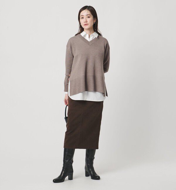 UNITED ARROWS「ウールブレンド Vネックニット ‐ウォッシャブル‐」|ニット・セーター|