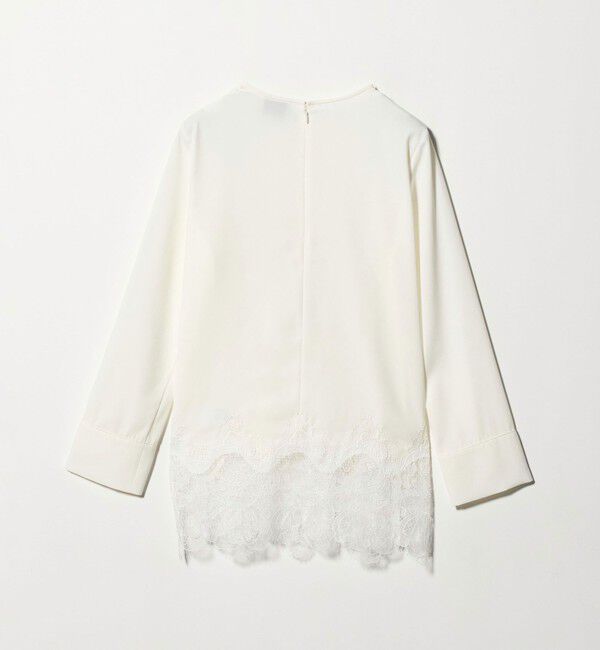 UNITED ARROWS「バックサテン レースコンビ ブラウス ‐ウォッシャブル‐」|シャツ・ブラウス|