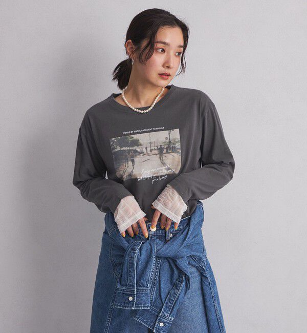 UNITED ARROWS green label relaxing「【WEB限定】＜at ease＞フォトプリント ロングスリーブ Tシャツ」|Tシャツ・カットソー|