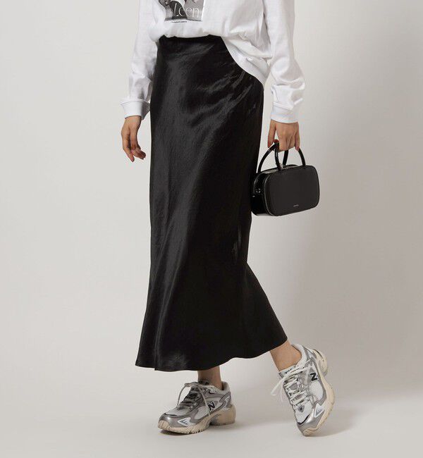 UNITED ARROWS green label relaxing「サテン ナロー スカート」|フレア|