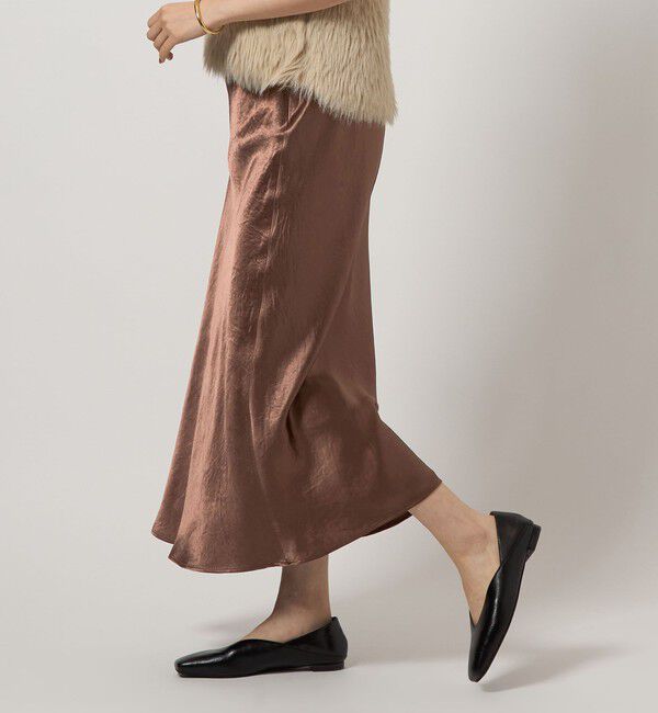 UNITED ARROWS green label relaxing「サテン ナロー スカート」|フレア|