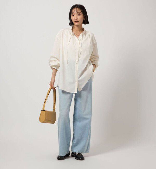 UNITED ARROWS green label relaxing「［size SHORTあり］フリルネック ブラウス」|シャツ・ブラウス|