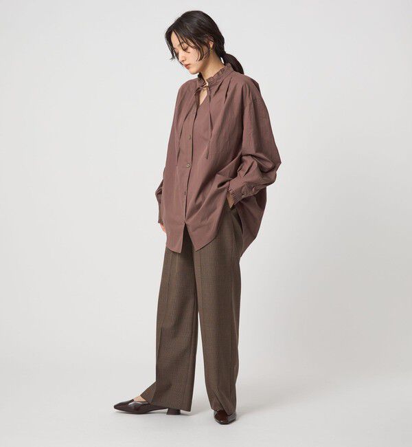 UNITED ARROWS green label relaxing「［size SHORTあり］フリルネック ブラウス」|シャツ・ブラウス|