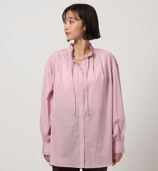 UNITED ARROWS green label relaxing「［size SHORTあり］フリルネック ブラウス」|シャツ・ブラウス|