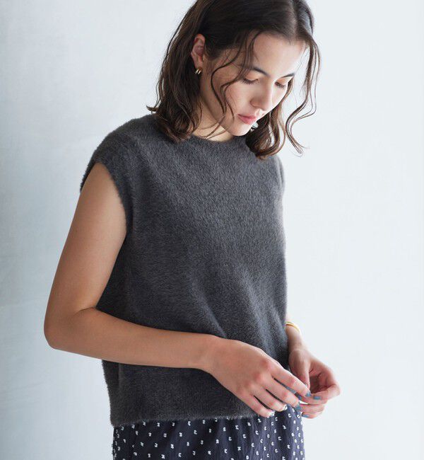 UNITED ARROWS green label relaxing「フラッフフェザー 2WAY フレンチスリーブ ニット -ウォッシャブル-」|ニット・セーター|