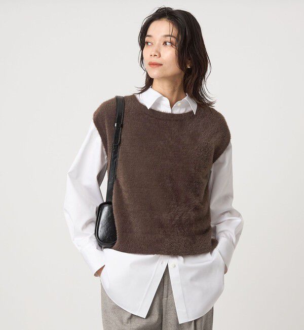 UNITED ARROWS green label relaxing「フラッフフェザー 2WAY フレンチスリーブ ニット -ウォッシャブル-」|ニット・セーター|