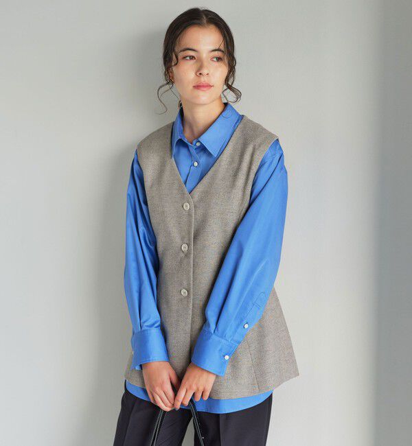 UNITED ARROWS green label relaxing「メランジツイル ジレ -ウォッシャブル-」|ベスト・ジレ|BEIGE