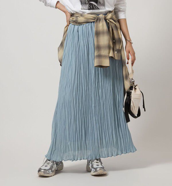 UNITED ARROWS green label relaxing「ワッシャー プリーツ スカート」|フレア|