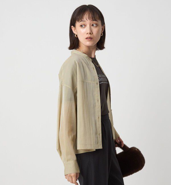 UNITED ARROWS green label relaxing「ソモウライク シアー バンドカラー シャツ」|シャツ・ブラウス|