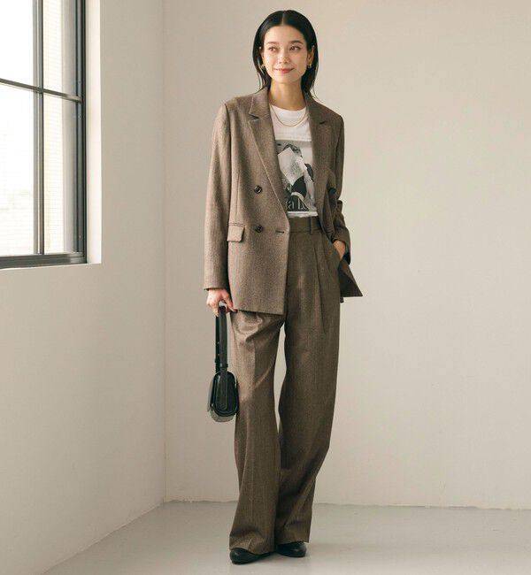 UNITED ARROWS green label relaxing「ホームスパン ダブル ジャケット ストレッチ」|テーラードジャケット|