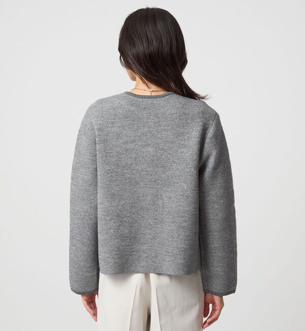 UNITED ARROWS green label relaxing「パイピング ノーカラー ニット カーディガン -ウォッシャブル-」|カーディガン|