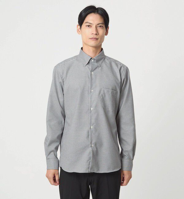 UNITED ARROWS green label relaxing「エブリット コットンオックス ギンガムチェック スナップ ボタンダウン シャツ -イージーアイロン-」|シャツ・ブラウス|