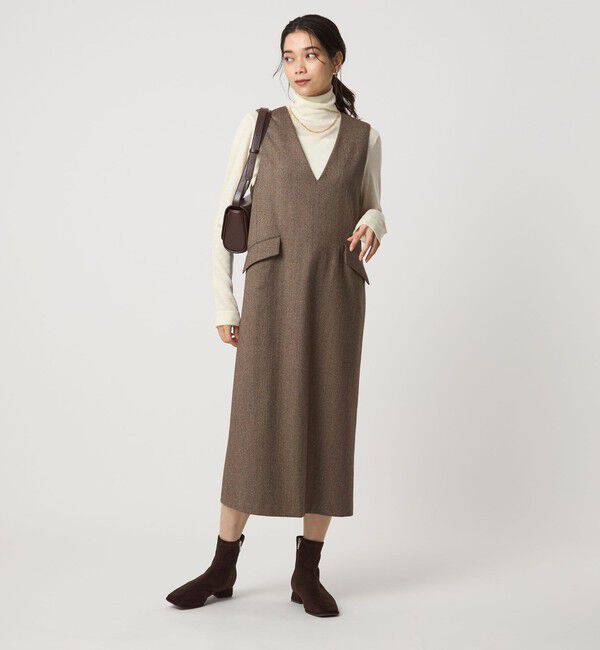 UNITED ARROWS green label relaxing「ホームスパン ジャンパースカート ストレッチ」|ジャンパースカート|MD.BROWN