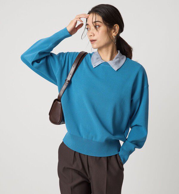 UNITED ARROWS green label relaxing「パフニット プルオーバー ウォッシャブル」|ニット・セーター|COBALT