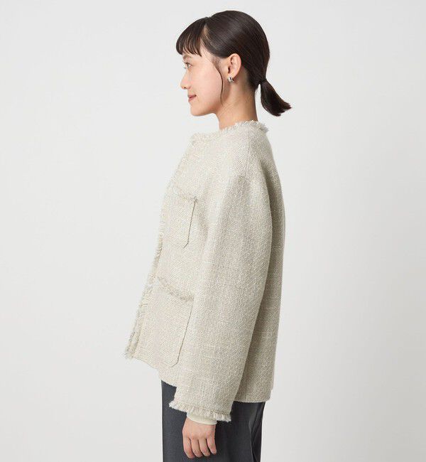 UNITED ARROWS green label relaxing「ミックスツイードライク ポケット ノーカラー ジャケット」|ノーカラージャケット|