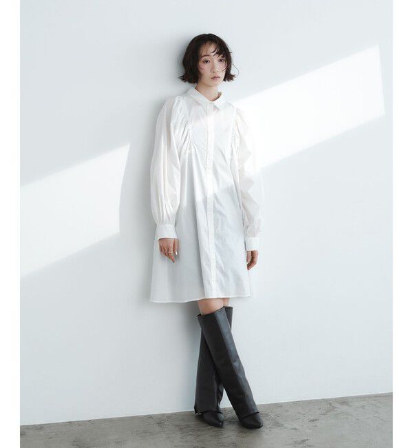 EMMEL REFINES「＜EMMEL REFINES＞EM ミニシャツ ワンピース」|ワンピース|WHITE