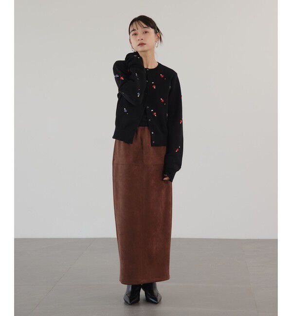 EMMEL REFINES「＜EMMEL REFINES＞EM スウェードライク ステッチ Iラインスカート」|スカート|