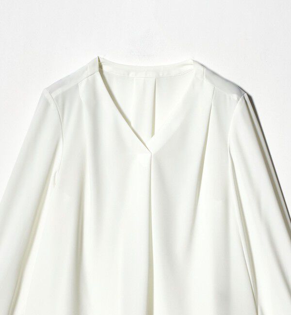 UNITED ARROWS green label relaxing「肩タック Vネック ブラウス マシンウォッシャブル UVカット」|シャツ・ブラウス|