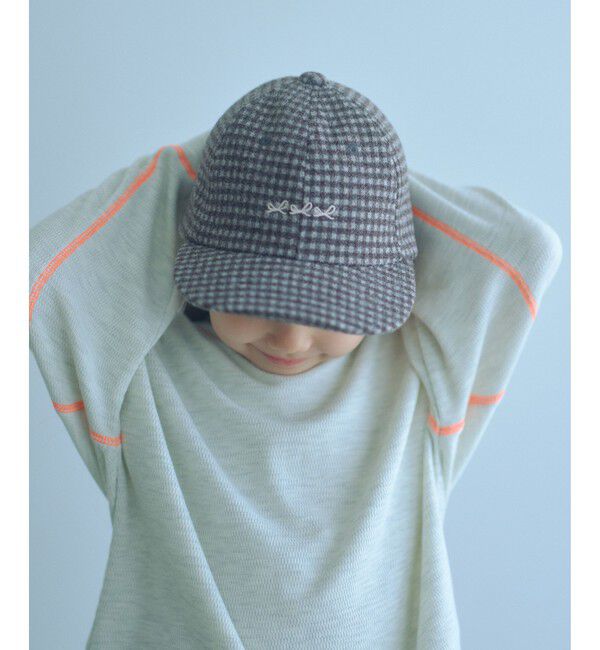 UNITED ARROWS green label relaxing「ギンガム リボン キャップ / キッズ  」|キャップ・キャスケット|BLACK