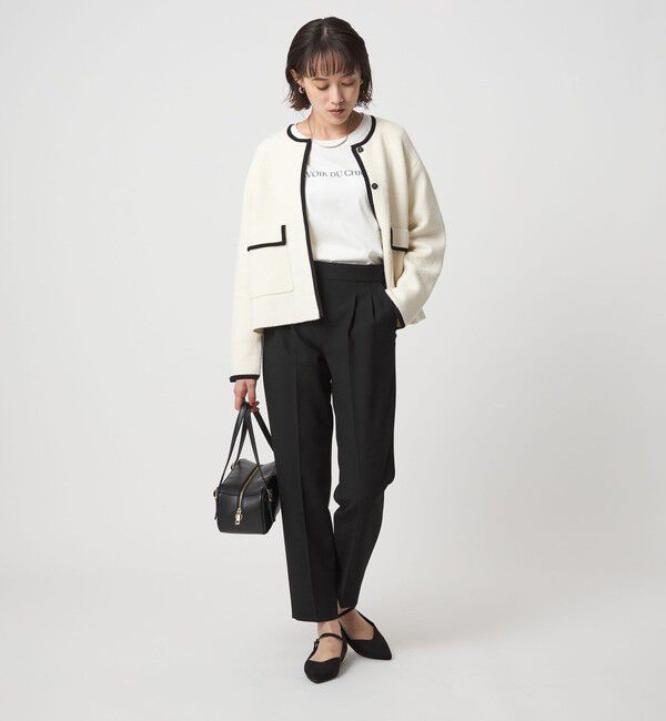 UNITED ARROWS green label relaxing「［size SHORT/TALLあり］ダブルクロス テーパード パンツ ウォッシャブル ストレッチ」|スラックス|