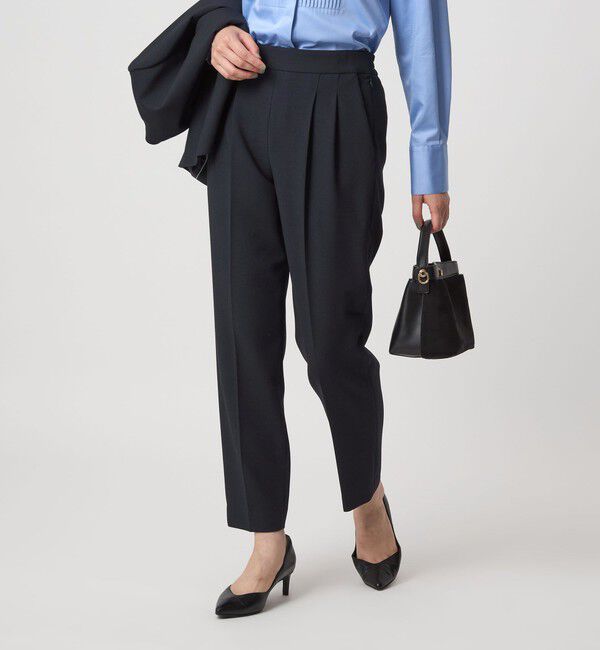 UNITED ARROWS green label relaxing「［size SHORT/TALLあり］ダブルクロス テーパード パンツ ウォッシャブル ストレッチ」|スラックス|