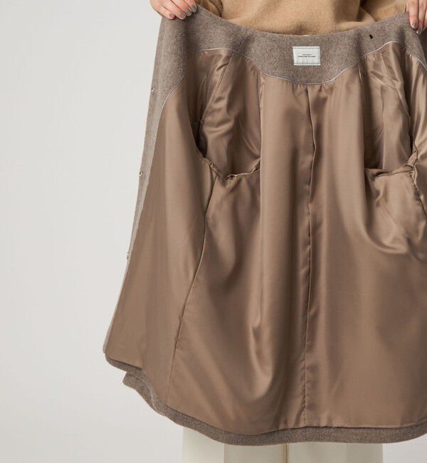 UNITED ARROWS green label relaxing「［size SHORTあり］アンゴラビーバー ノーカラー ミドル コート」|ノーカラーコート|