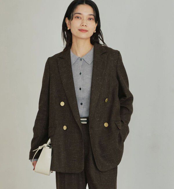 UNITED ARROWS green label relaxing「［size SHORTあり］スラブ ダブル ジャケット」|テーラードジャケット|DK.BROWN