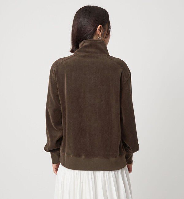 UNITED ARROWS green label relaxing「【WEB限定】＜at ease＞ベロア ハーフジップ プルオーバー」|Tシャツ・カットソー|