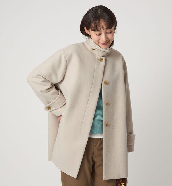 UNITED ARROWS green label relaxing「［size SHORT/TALLあり］SENTDALE WOOL ミドル コート」|ステンカラーコート|NATURAL