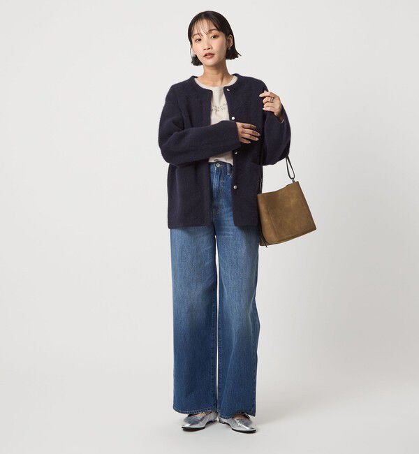 UNITED ARROWS green label relaxing「［size SHORTあり］FOXブレンド セッケツ ノーカラー カーディガン」|カーディガン|