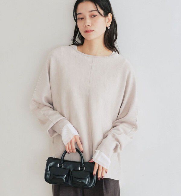 UNITED ARROWS green label relaxing「ウール スムース ワイド ニット プルオーバー ウォッシャブル」|ニット・セーター|BEIGE