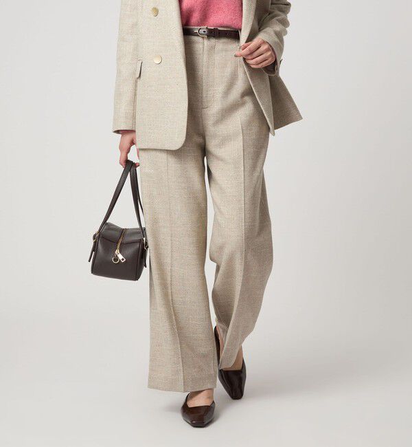 UNITED ARROWS green label relaxing「［size SHORT/TALLあり］スラブ ワイド ストレート パンツ」|スラックス|