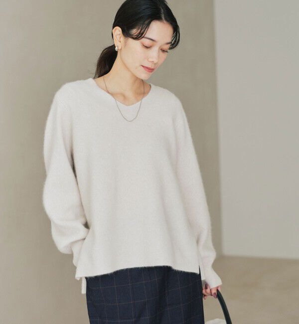 UNITED ARROWS green label relaxing「FOXブレンド フォルム Vネック ニット プルオーバー」|ニット・セーター|