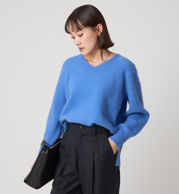 UNITED ARROWS green label relaxing「FOXブレンド フォルム Vネック ニット プルオーバー」|ニット・セーター|