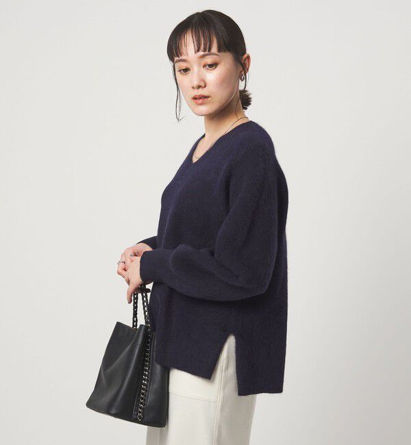 UNITED ARROWS green label relaxing「FOXブレンド フォルム Vネック ニット プルオーバー」|ニット・セーター|