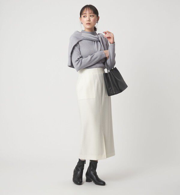 UNITED ARROWS green label relaxing「ラメ リブ ボトルネック ニット プルオーバー ウォッシャブル」|ニット・セーター|