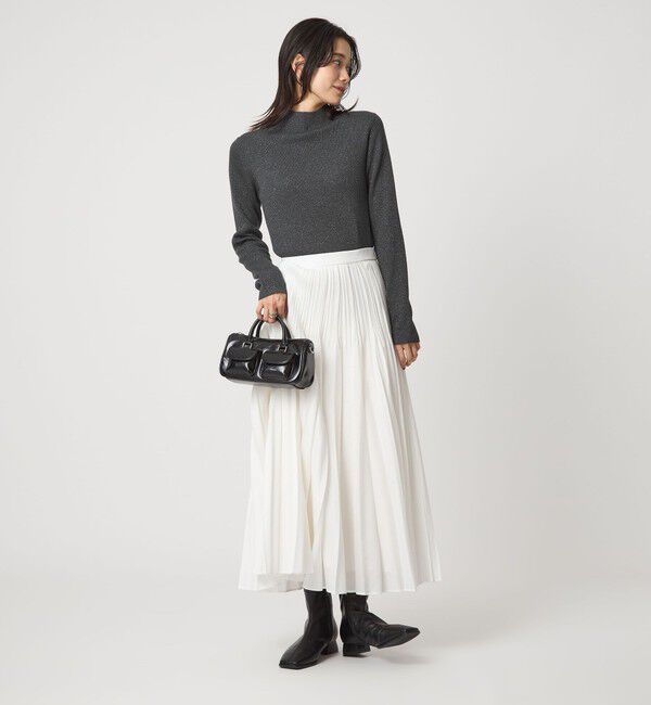 UNITED ARROWS green label relaxing「ラメ リブ ボトルネック ニット プルオーバー ウォッシャブル」|ニット・セーター|