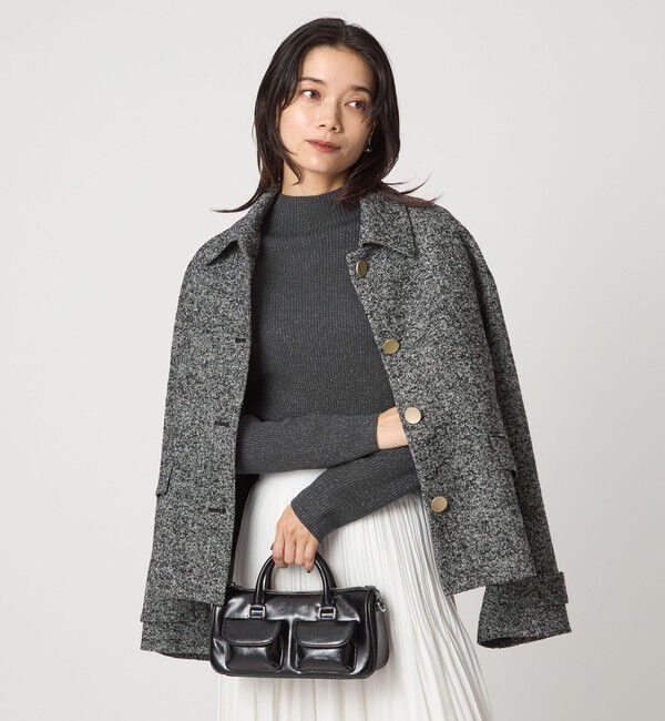 UNITED ARROWS green label relaxing「ラメ リブ ボトルネック ニット プルオーバー ウォッシャブル」|ニット・セーター|