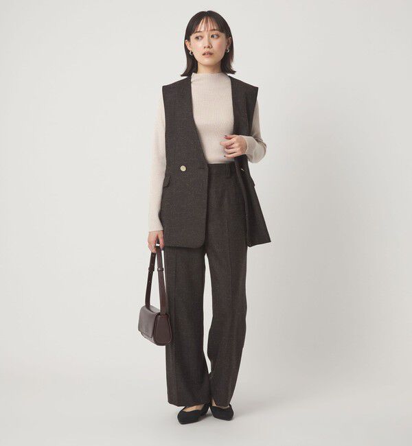 UNITED ARROWS green label relaxing「ラメ リブ ボトルネック ニット プルオーバー ウォッシャブル」|ニット・セーター|