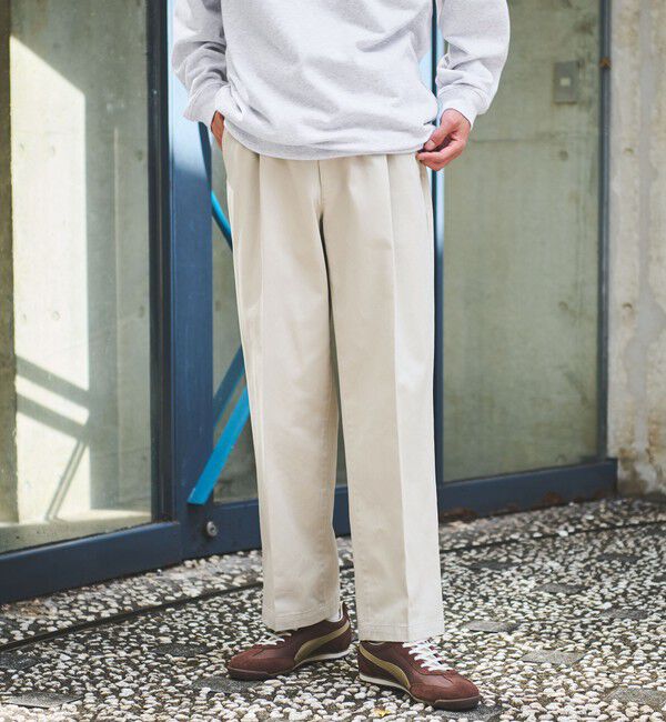 UNITED ARROWS green label relaxing「コットン チノ 1プリーツ W4 ワイドパンツ」|チノ|NATURAL